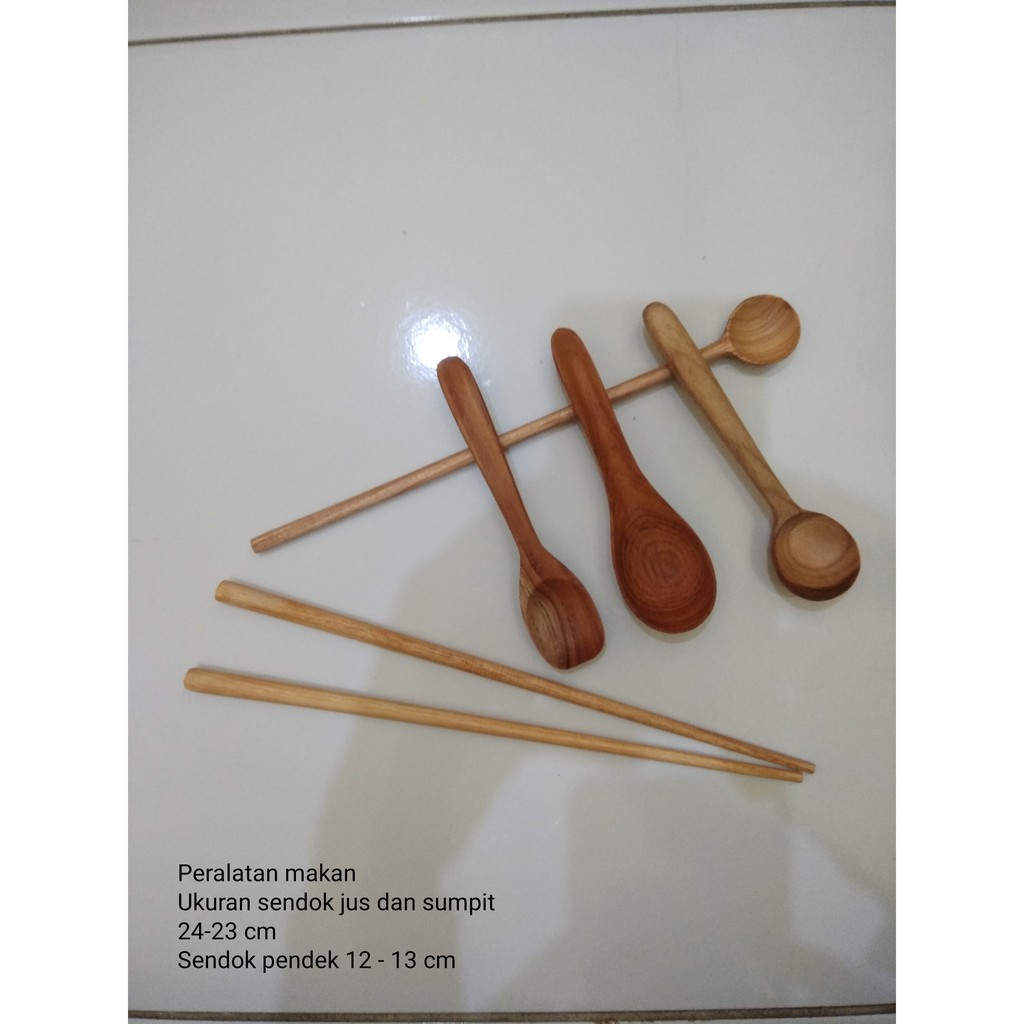 SENDOK OR SPOON SUMPIT KAYU JATI  1 SET 5 PCS Shopee 