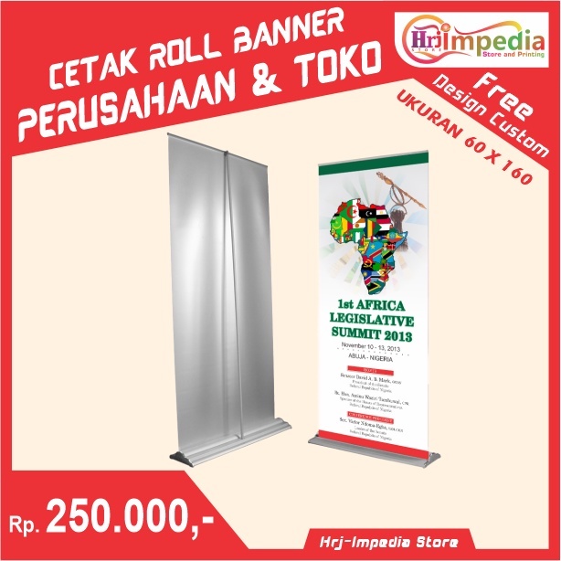 Cetak Roll Banner Toko | Cetak Roll Banner Perusahaan Ukuran 60 x 160