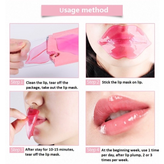 MASKER BIBIR COLLAGEN Pelembab Mulut Kering Pecah Lip Mask Moisturizing Moist Halus Lembut Pink