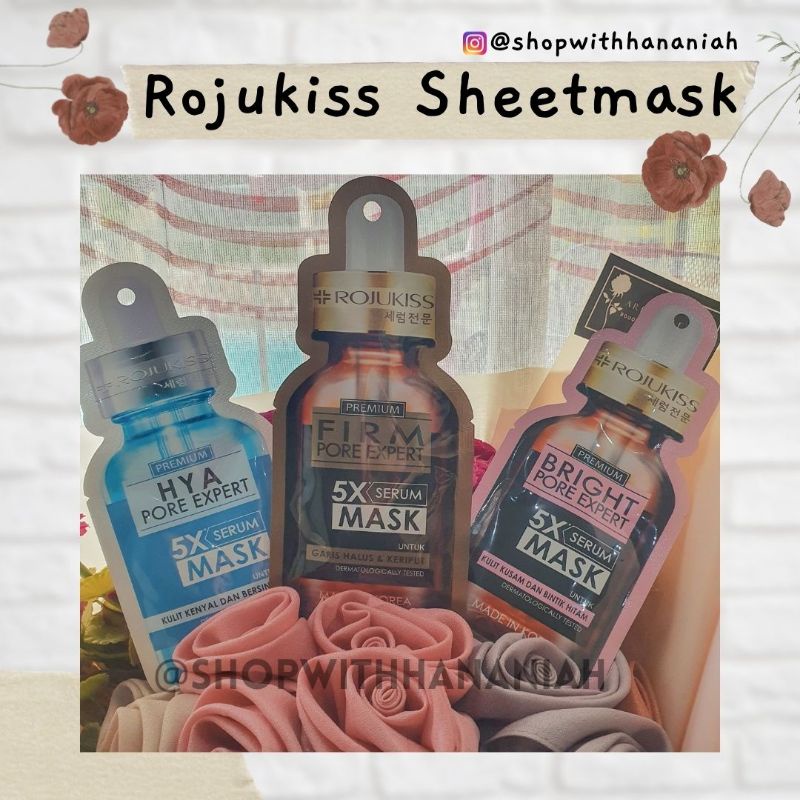 ROJUKISS MASKER WAJAH SHEETMASK 5X SERUM ORIGINAL&BPOM (FREE GIFT)