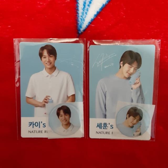 EXO PHOTOCARD+STICKER NATURE REPUBLIC OFFICIAL