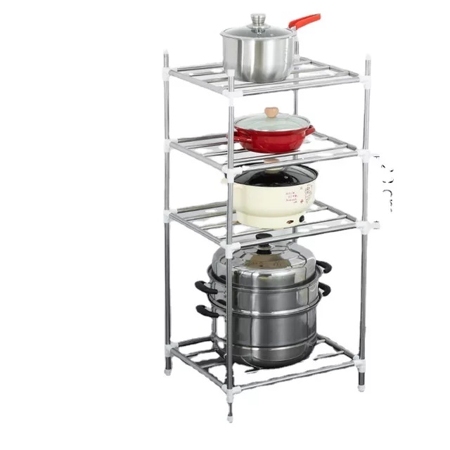 Rak Panci Dapur Dari Bahan Stainless Steel 5 Susun BIsa Rak Portable 5 Susun Rak Serbaguna