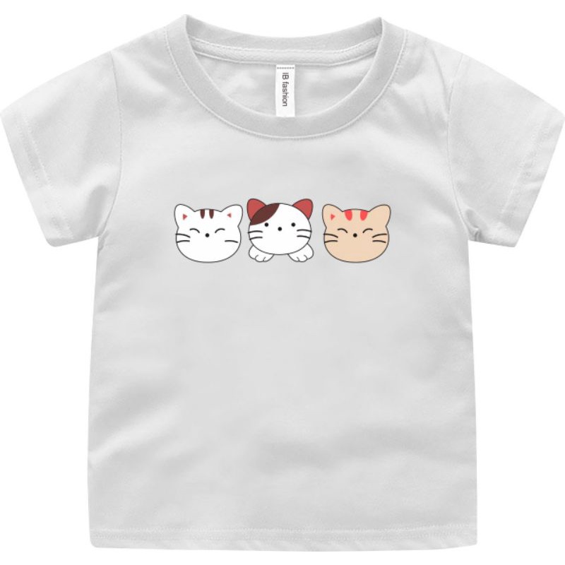 Kaos Anak Anak Cowok Cewek 3 Kucing Baju Oblong Anak Kaos Murah Ank T Shirt Anak Terbaru