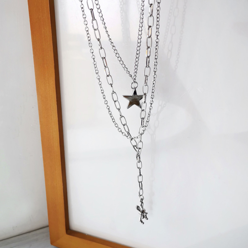 Multilayer Necklace Accessories Chain Korea Hip Hop Rabbit Star Pendant