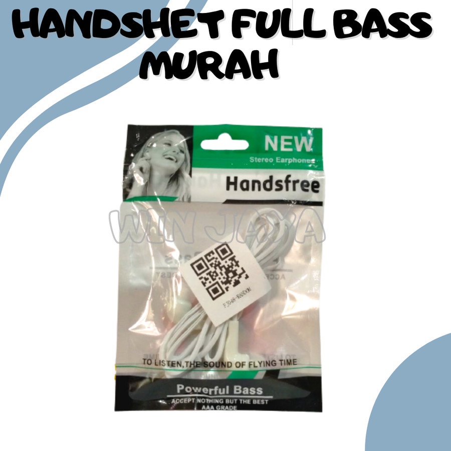 HEADSET FULL BASS NON MIC HANDSFREE UNIVERSAL EARPHONE PREMIUM MURAH