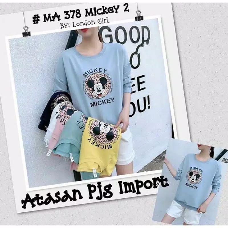 Atasan tangan panjang import mickey 2 MA 378 by London Girl