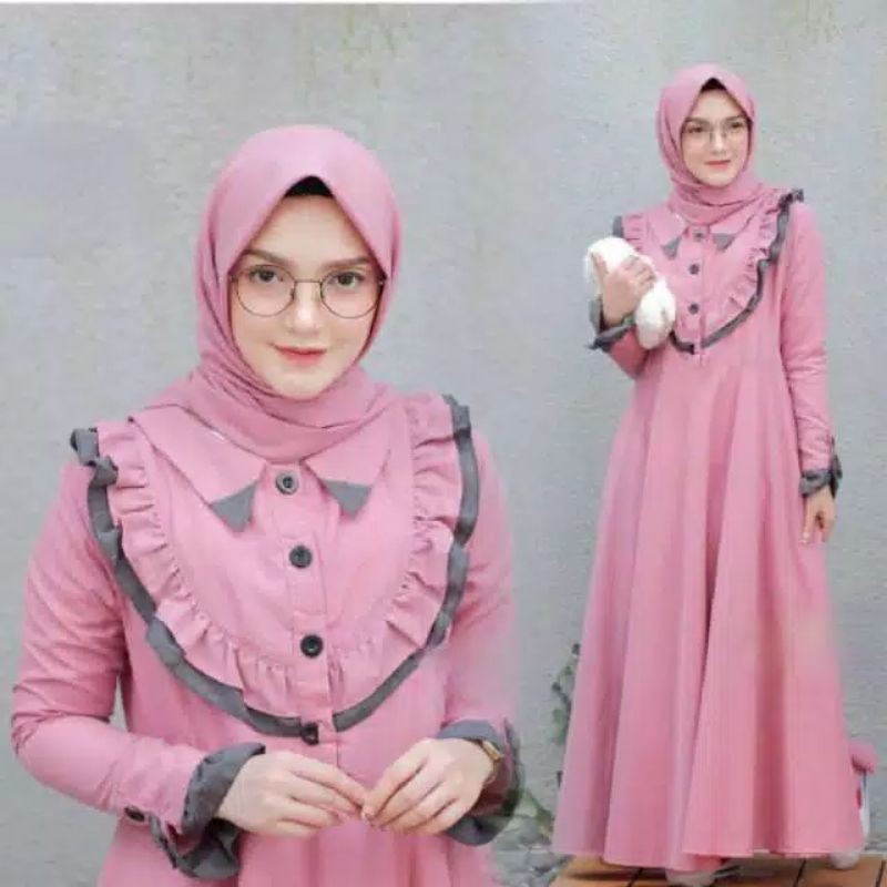 [Fashion Muslim] Gamis KIMMY dress | maxy | rempel | kombinasi | terlaris | terbaru