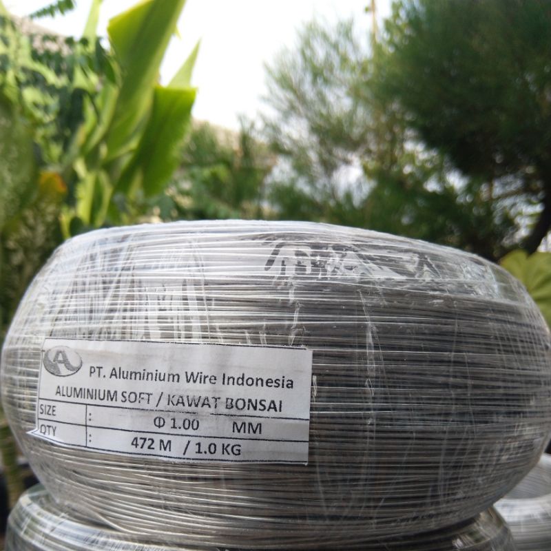 kawat bonsai aluminium 1 mm ~ 7 mm per roll 1 kg berbagai macam ukuran bahan soft mudah di bentuk