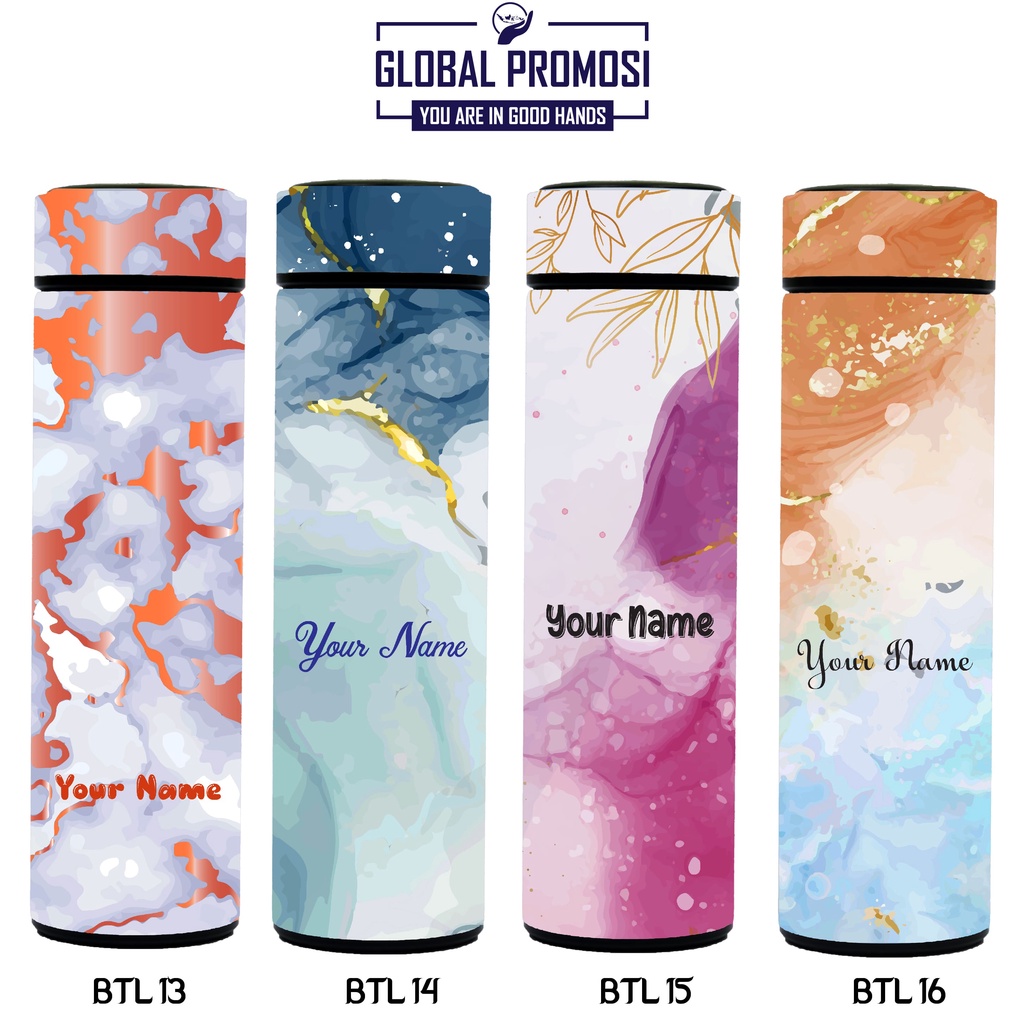 Souvenir Botol Minum Tumbler Print UV Motif Marble Untuk Gift Personal / Corporate