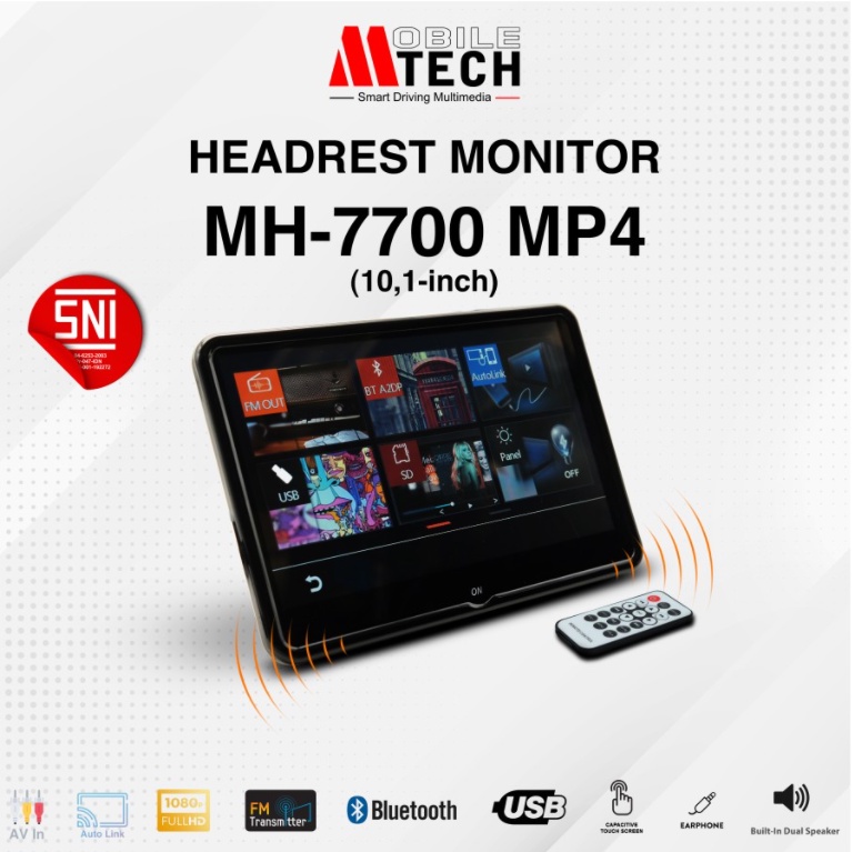 HEADREST MONITOR MTECH MP4 - BLUETOOTH CLIP ON 10.1 inch-3