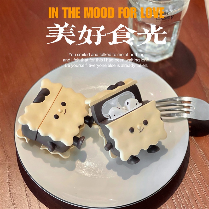Soft Case Silikon Desain Kartun Biskuit 3D Untuk Airpods 1 2 3 Pro i12 i10 i11 i9s inpods 12 Airpods3 TWS
