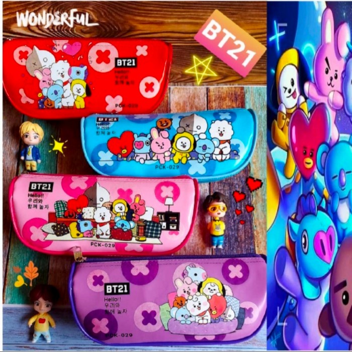 

Hot Sale Kotak Pensil Bts Bt21 Dompet Karakter Boneka Korea Lucu Bahan Import Trendi