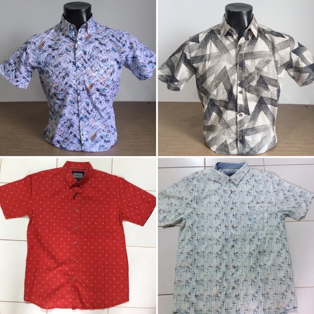 BARU  KEMEJA HUGO SELECTION KATUN MOTIF SIZE M L XL