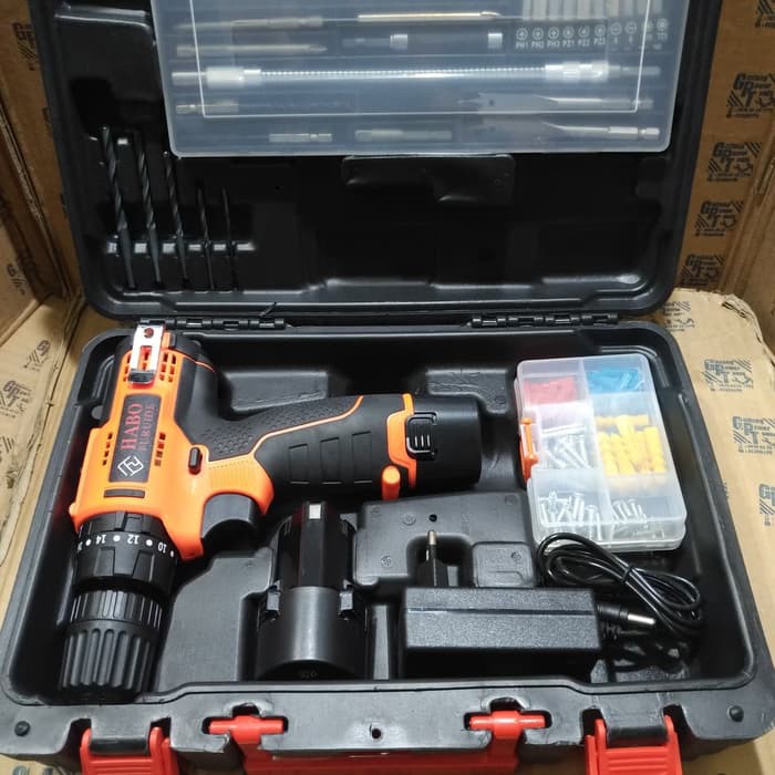 Mesin Bor Tangan Baterai Cordless Drill 12v Habo