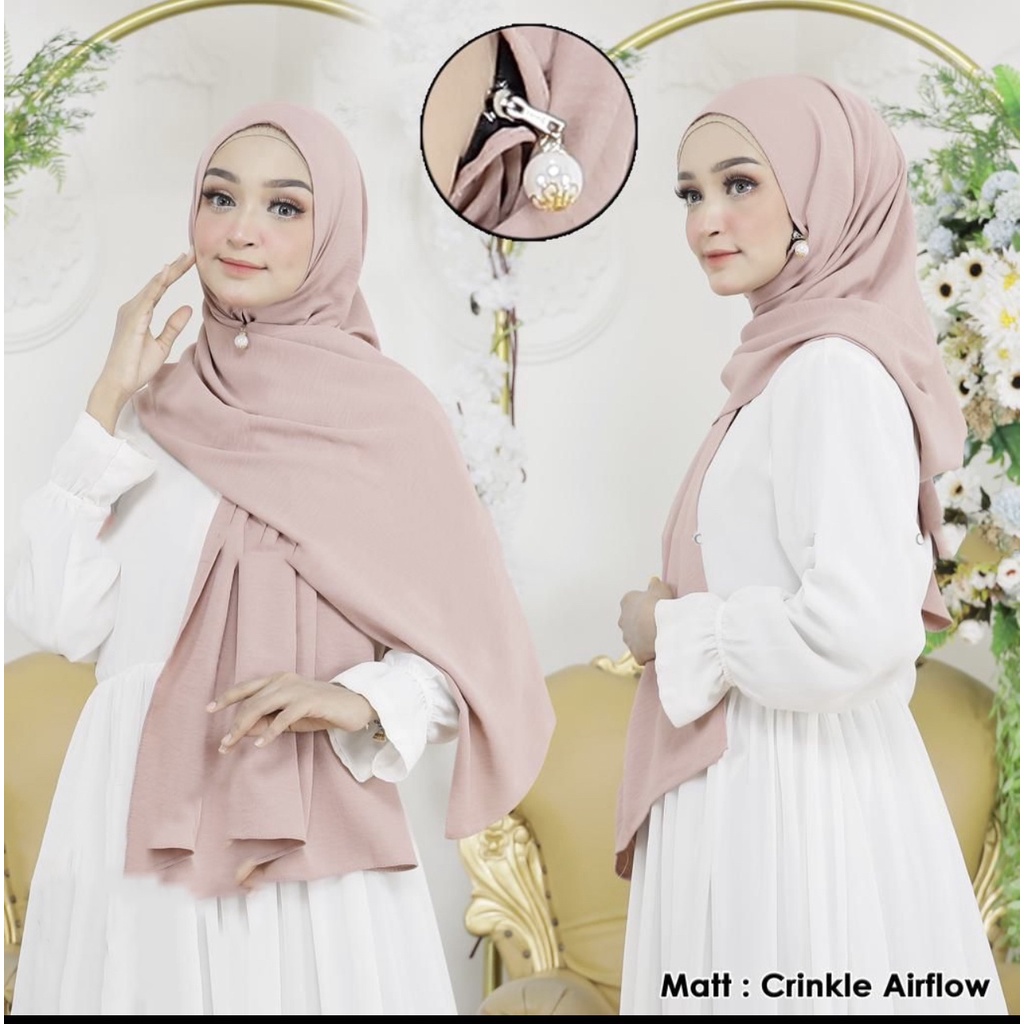 (KJI) HIJAB PASHMINA RAISHA SQUARE INSTAN POLYCOTTON