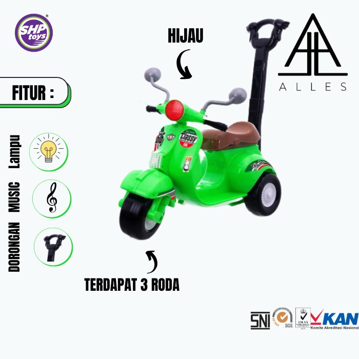 Mainan Anak Motor Vespa Dorong / Vespa Mini - MV 616 MV616