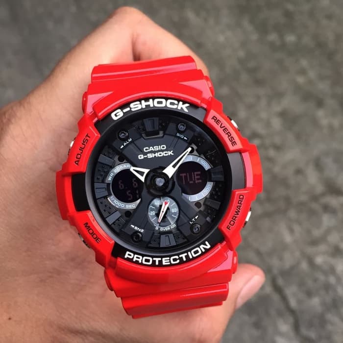 Jam Tangan Pria Casio G-Shock GA-201 RD Solid Red GA 200 Original BM