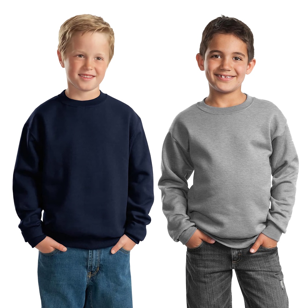 Sweater Polos Anak Unisex Basic Crewneck bahan fleece 1-10 Tahun Switer Anak Polos hoodie anak polos