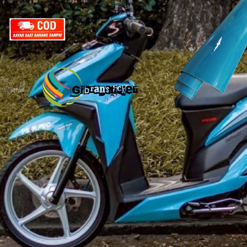 Sticker skotlet motor keren biru toska kuakitas terjamin