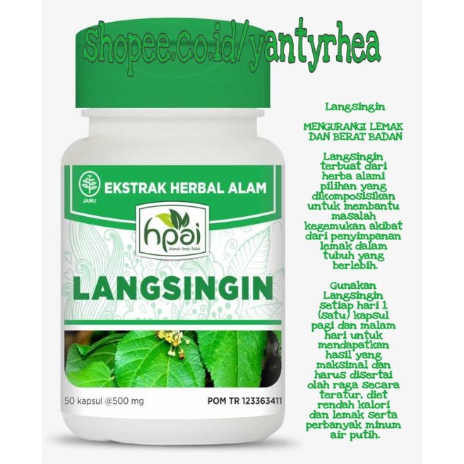Langsingin HNI-HPAI/Herbal-Obat Pelangsing/Peluruh Lemak