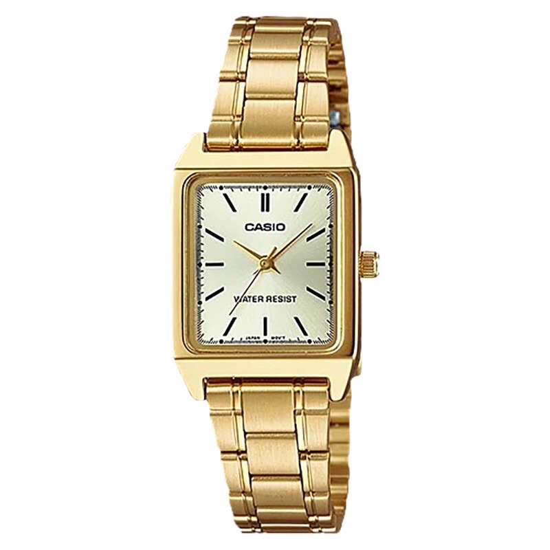 Jam Tangan Wanita Casio General LTP-V007G-9EUDF White Dial Gold Stainless Steel