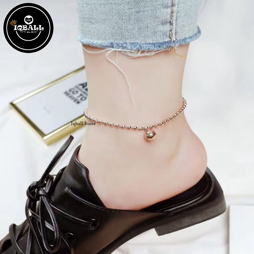Gelang Kaki Titanium Anti Karat - Gelang Kaki Waniata Dewasa Motif Biji Lada Emas 18k / Gelang Kaki 