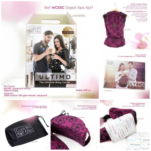 Gendongan Baby Mshape Cuddleme Ultimo WCSSC Hipseat  - Cuddleme Gendongan WCSSC - Cuddleme Ultimo