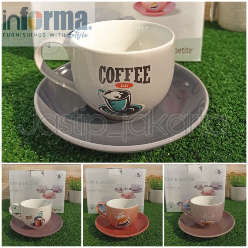 Appetite Set 4 Pcs Cangkir & Saucer Earthy Informa