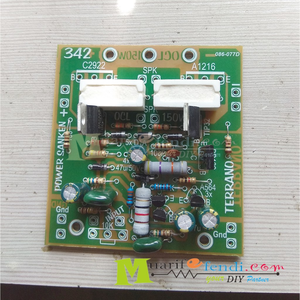 KIT DRIVER Power Amplifier OCL MONO 150Watt TERRANO FINAL SANKEN 342M