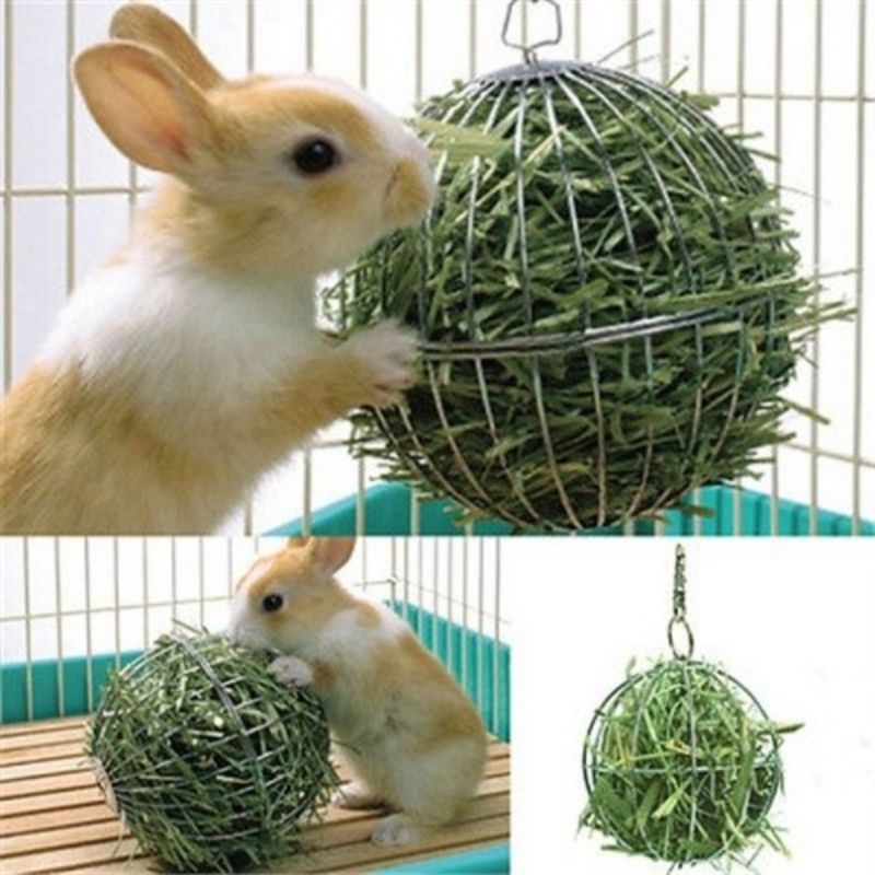 Mainan Bola Hay Gantung Stainless-Silver  Mainan Hamster/Kelinci/Marmut