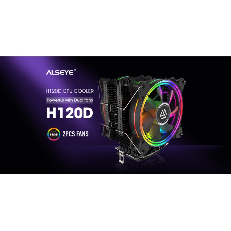 FAN PROCESSOR GAMING ALSEYE HALO H120D UNIVERSAL PLATFORM - CPU COOLER GAMING ALSEYE H120D RGB