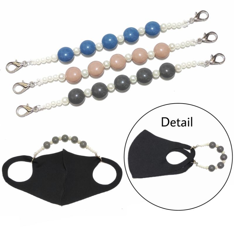 Konektor Masker Hijab Strap Mask Connector Strap Extender Chacha Dusty Candy Pearl Mutiara Korea