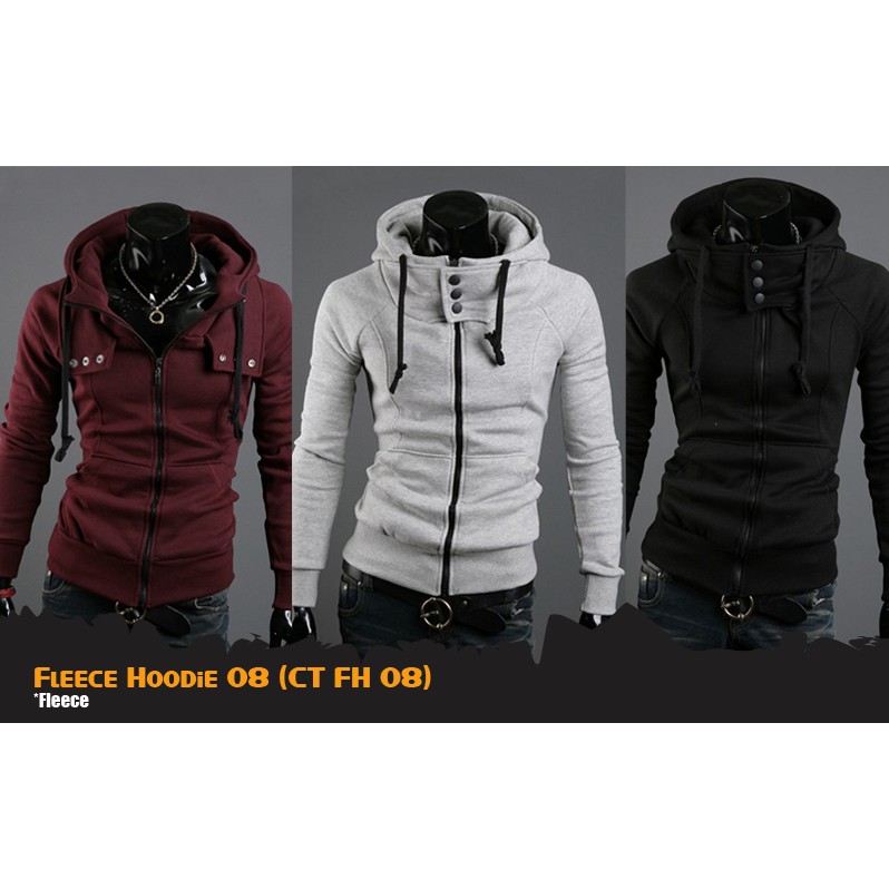 JAKET FLEECE HI-NECK JACKET HOODIE (CT FH 08)