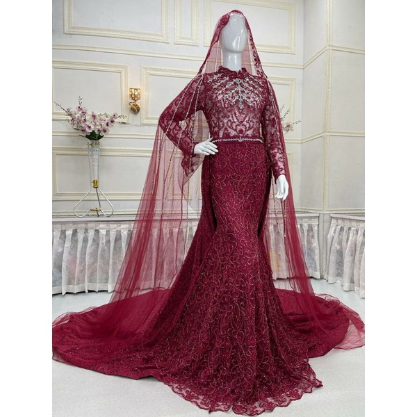 Gaun pengantin duyung full payet/wedding dress