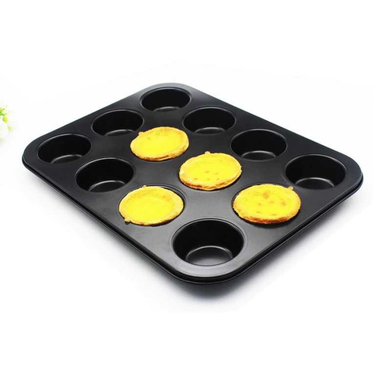 Premium Tray Loyang Muffin Cupcake Anti Lengket High Carbon Steel 6 atau 12 Cetakan