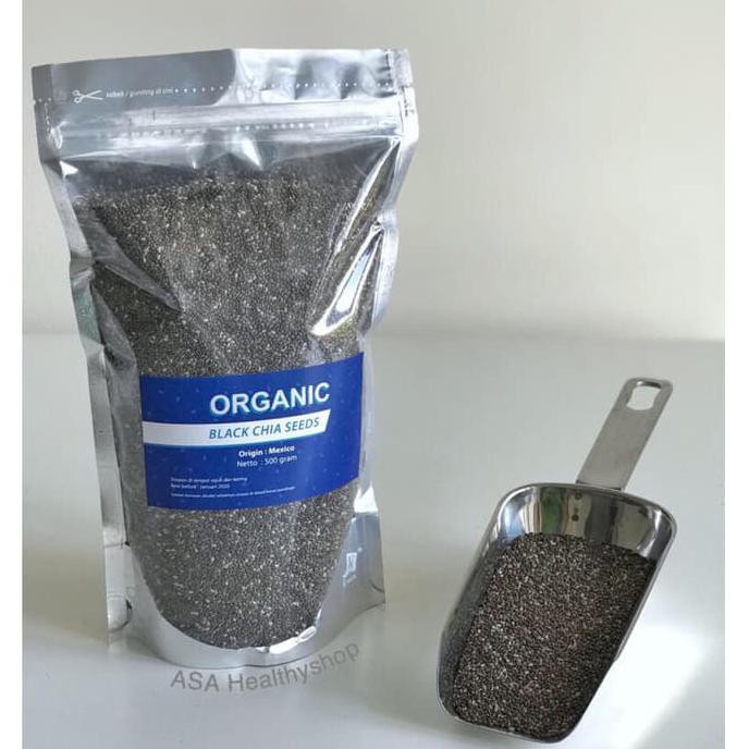 

DISKON! Organic Black Chia Seeds Mexico 500 gram -Organic Chiaseed / Chia seed