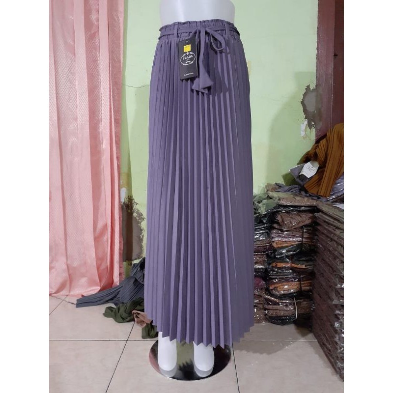 rok plisket warna lilac cod gratis ongkir