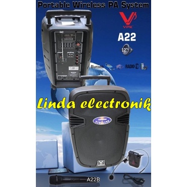 speaker wireless vpk a22 12'' mic pegang headset original