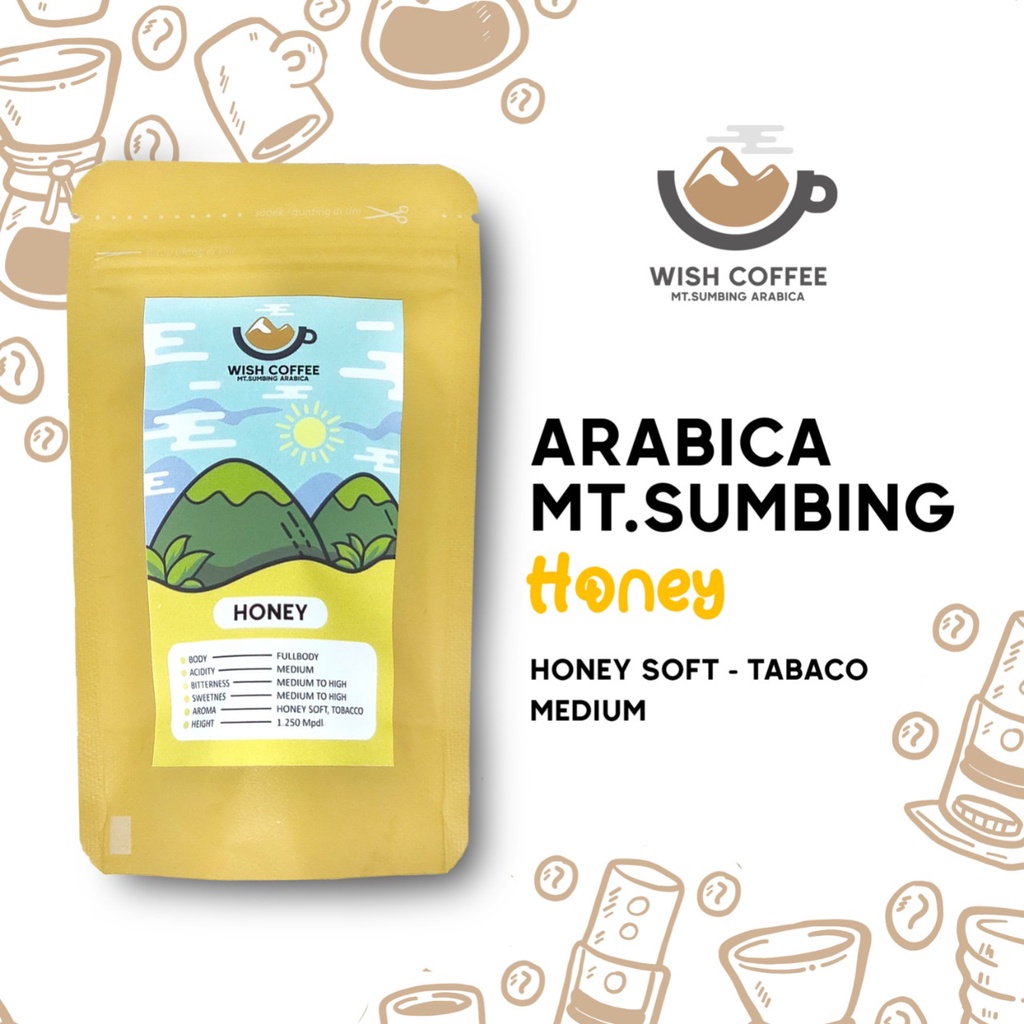 

Kopi arabika mt sumbing Temanggung / honey proses / bubuk 100 gram