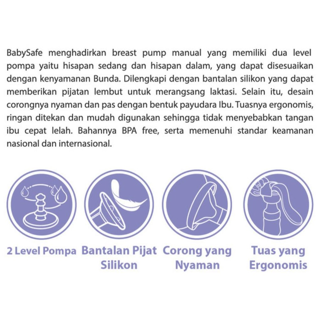 Baby Safe Manual Breast Pump BPM01 / Pompa Asi Manual