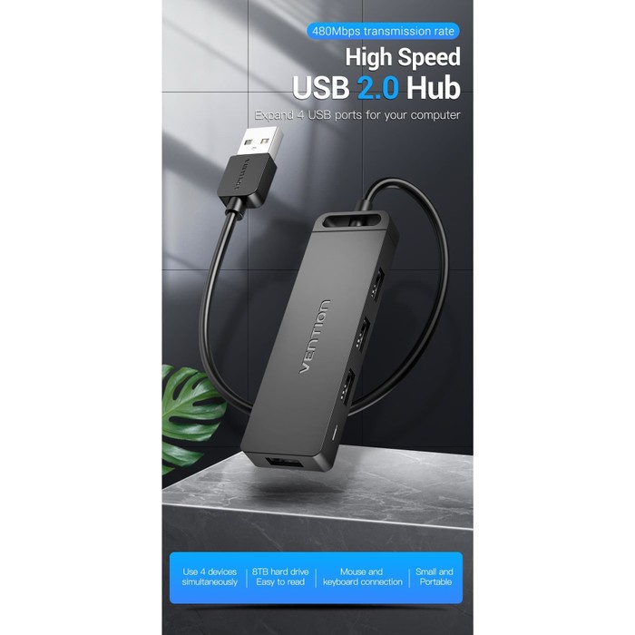 Vention High Speed USB 2.0 Hub for Windows Mac Linux - CHMBF 1 Meter