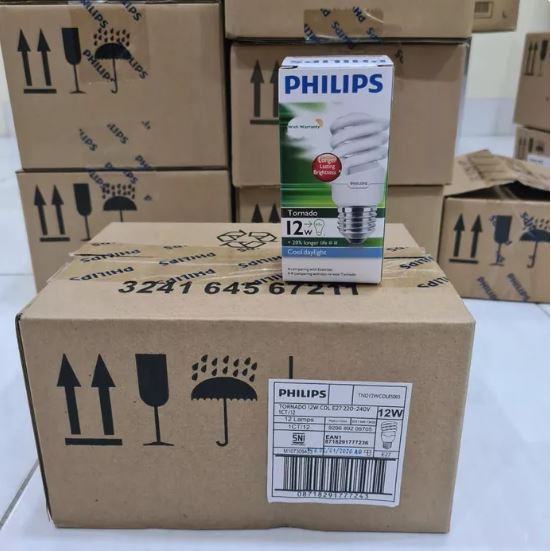 Lampu Philips Tornado 12 watt (1dus isi 12 pcs)