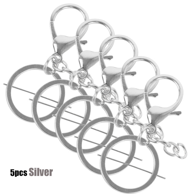 5pcs Metal Holders Key chain Lobster Clasps Klip Kait Snap Gesper Pinggang Gantungan Kunci Putar Trigger Key Ring Keys Liontin