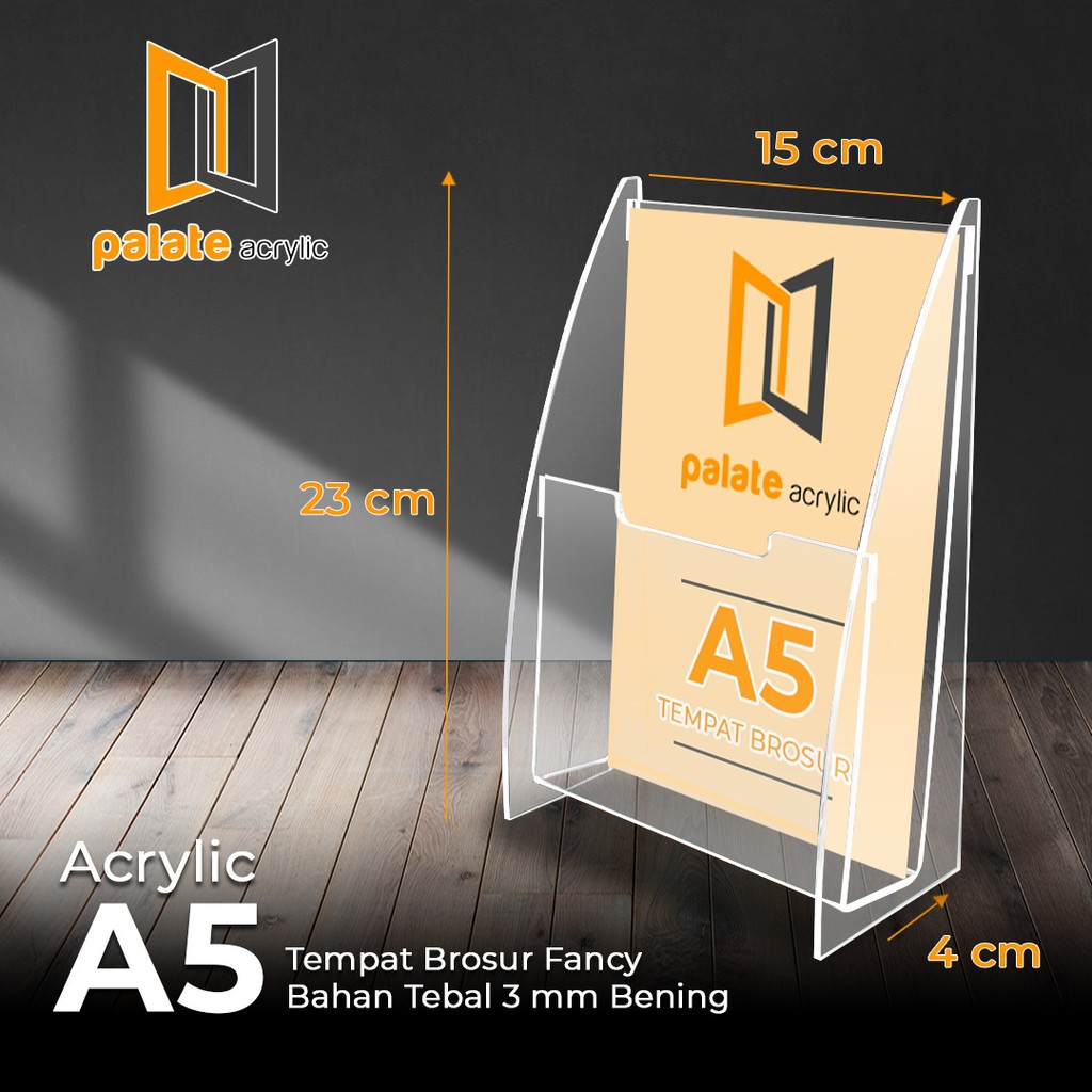 

Akrilik tempat brosur A5/ Box File Bentuk A5 model terbaru bahan premium