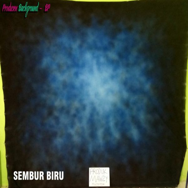 Kain background foto motif sembur BIRU lebar 2m
