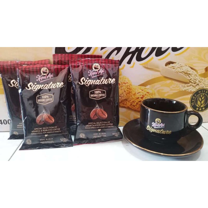 KAPAL API SIGNATURE 4 SACHET + 1 SET CANGKIR CANTIK [PAKET MERIAH]