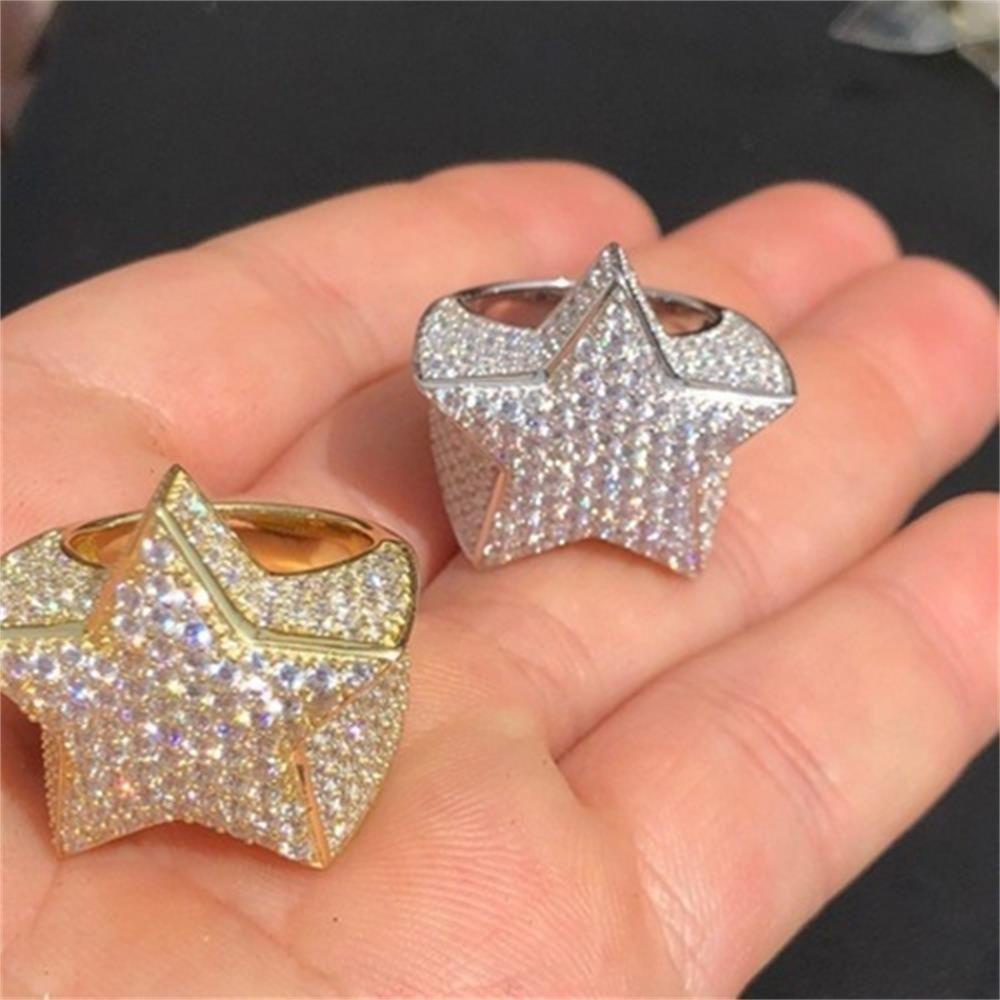 Wonder CZ Bintang Cincin Hadiah Anniversary Fashion Hias Berlian Imitasi Diamond Hip Hop