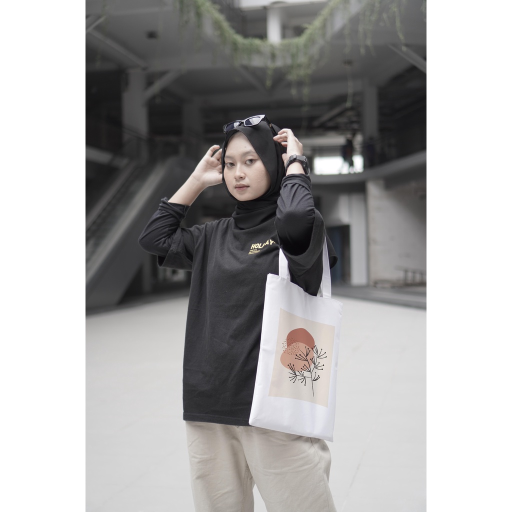 Tote Bag Resleting Tas Wanita Fashion Totebag Laptop Custom 13