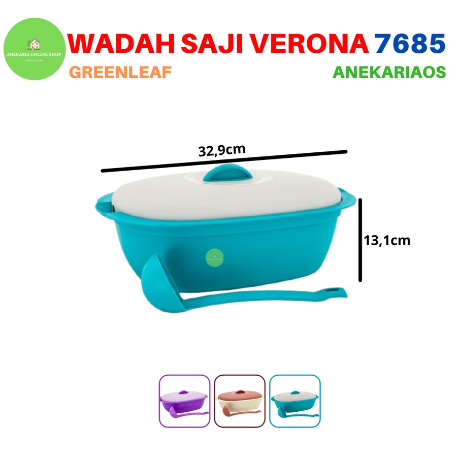 GREEN LEAF Wadah Saji Plastik 3.3 Liter Food Storage VERONA 7685