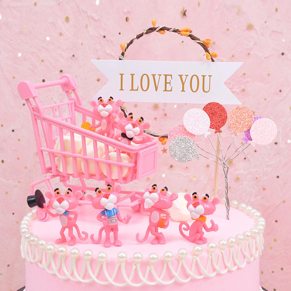 Ornamen Topper Kue Desain Pink Panther Untuk Dekorasi